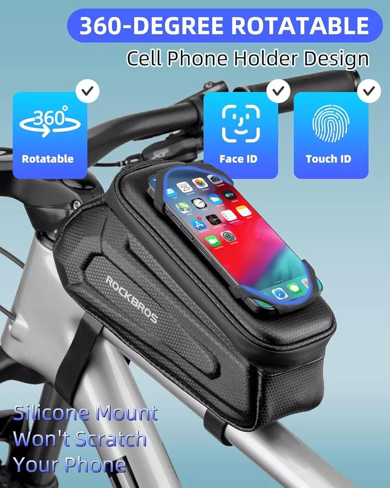 Geantă pentru bicicletă ROCKBROS Geantă cu cadru dur de 1,5 L cu suport pentru telefon mobil până la 6,5 inci