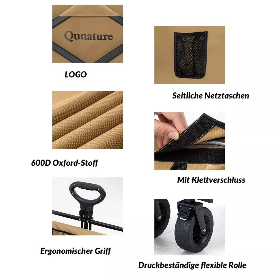Cărucior de mână de camping QUNATURE 180L