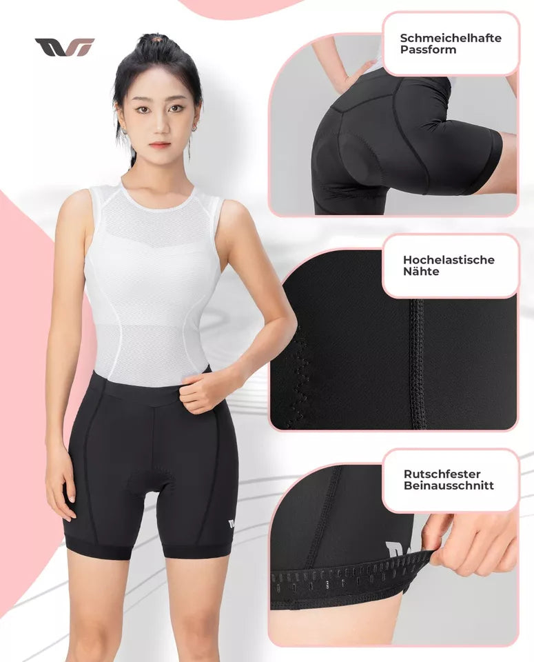 Pantaloni scurți de ciclism rutier de damă ROCKBROS, pantaloni scurți de ciclism căptușiți pentru bicicletă