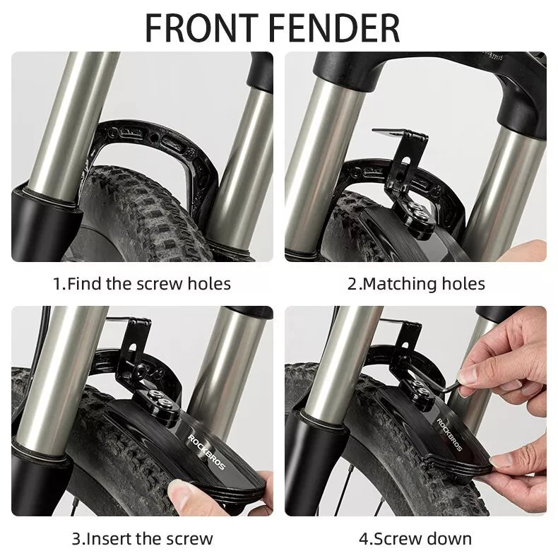 Set apărători de noroi pentru bicicletă ROCKBROS față + spate pentru 24-29 inch, retractabil și reglabil