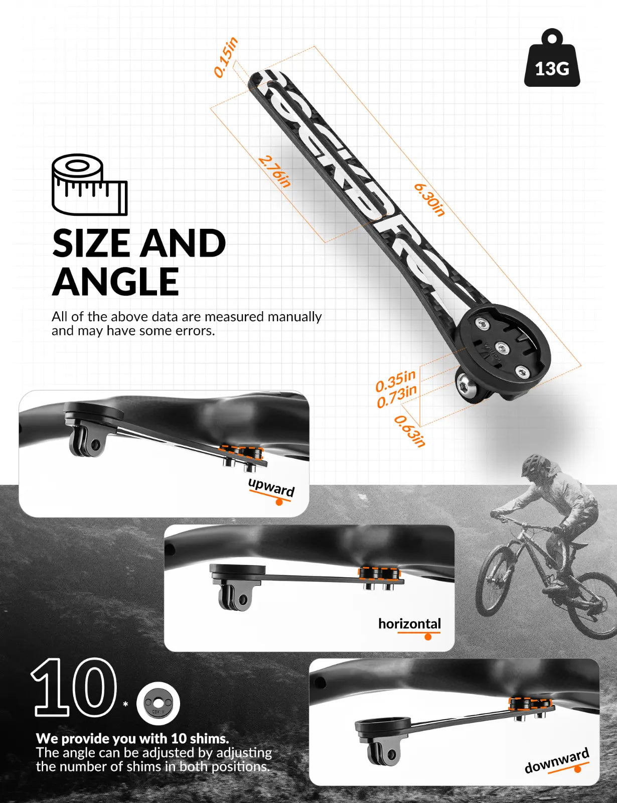 ROCKBROS Bicicletă Computer Mount GPS Adaptor Lumină pentru Bicicletă GoPro Fibră de Carbon