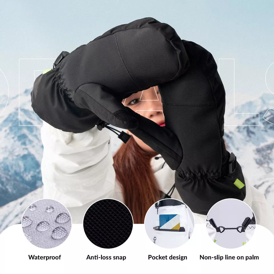Mănuși de schi Qunature Warm Mănuși de snowboard impermeabile XS-XL Femei/Bărbați