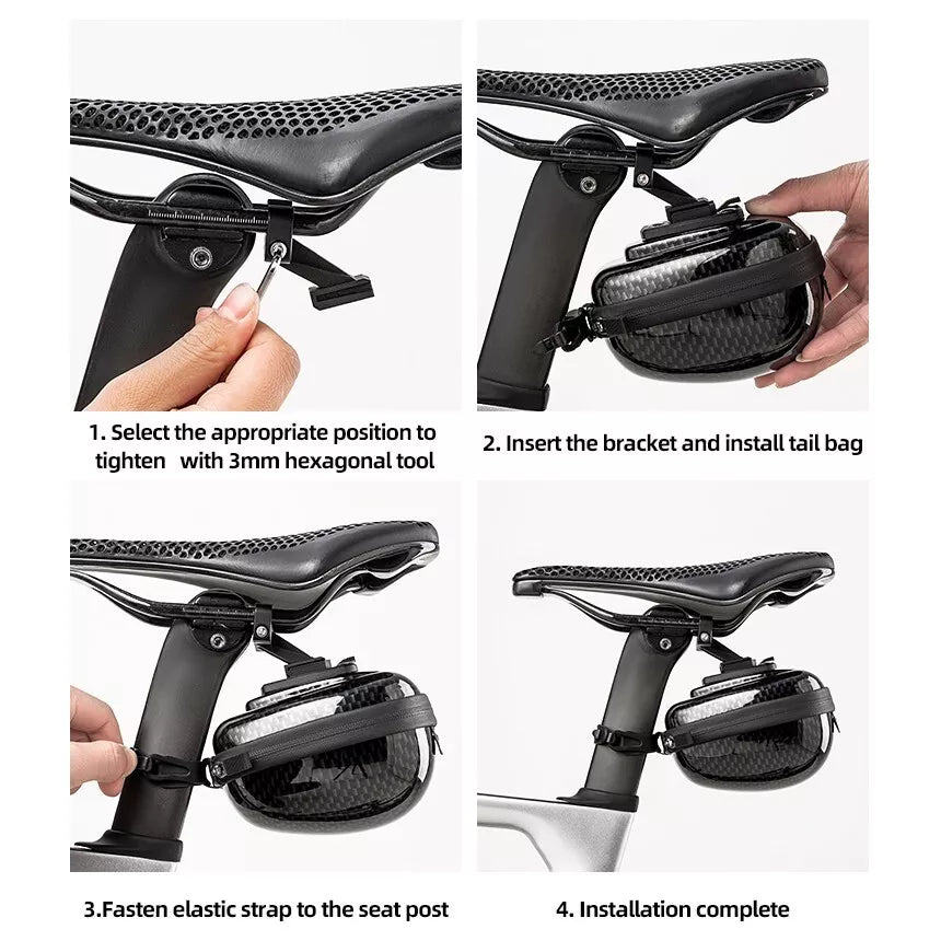 ROCKBROS geantă de șa hardshell geantă de bicicletă geantă de scaun cu eliberare rapidă 0.4L