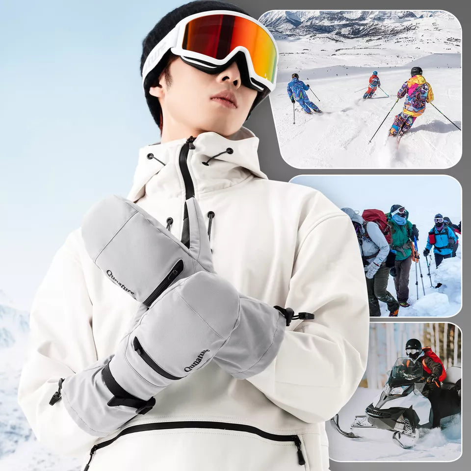 Mănuși de schi Qunature Warm Mănuși de snowboard impermeabile XS-XL Femei/Bărbați