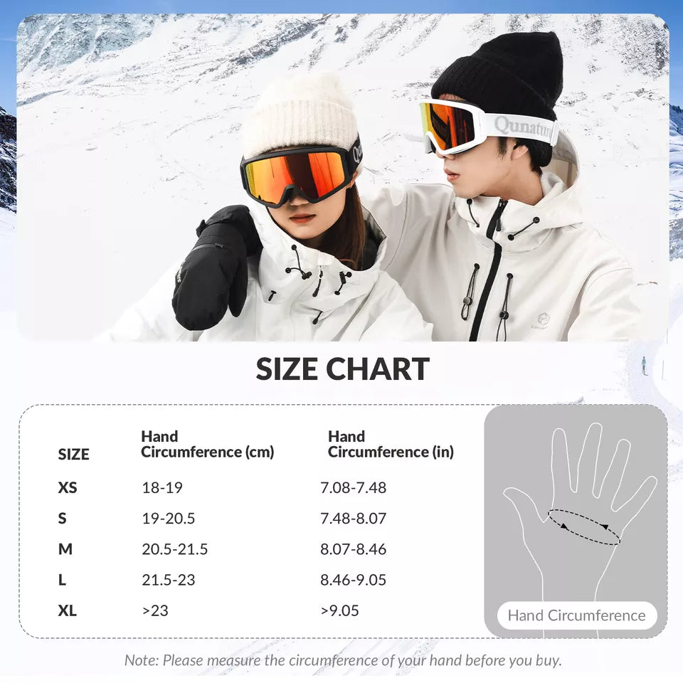 Mănuși de schi Qunature Warm Mănuși de snowboard impermeabile XS-XL Femei/Bărbați