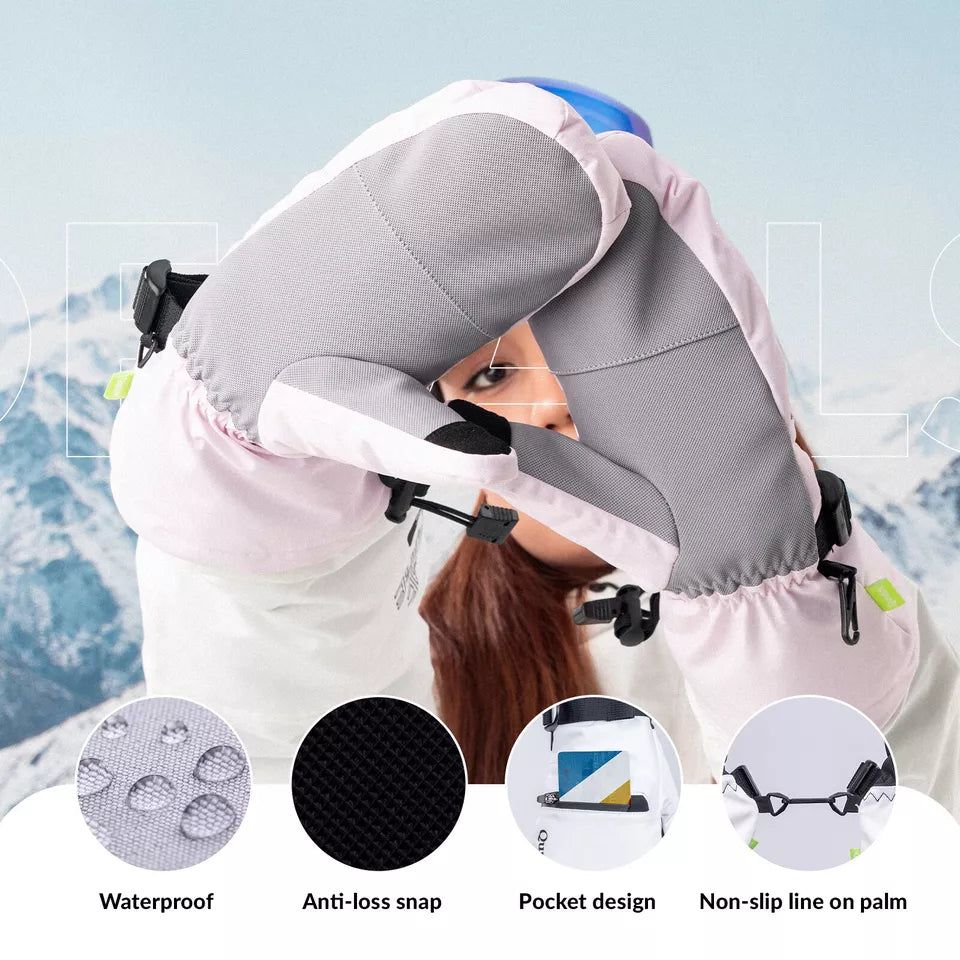 Mănuși de schi Qunature Warm Mănuși de snowboard impermeabile XS-XL Femei/Bărbați