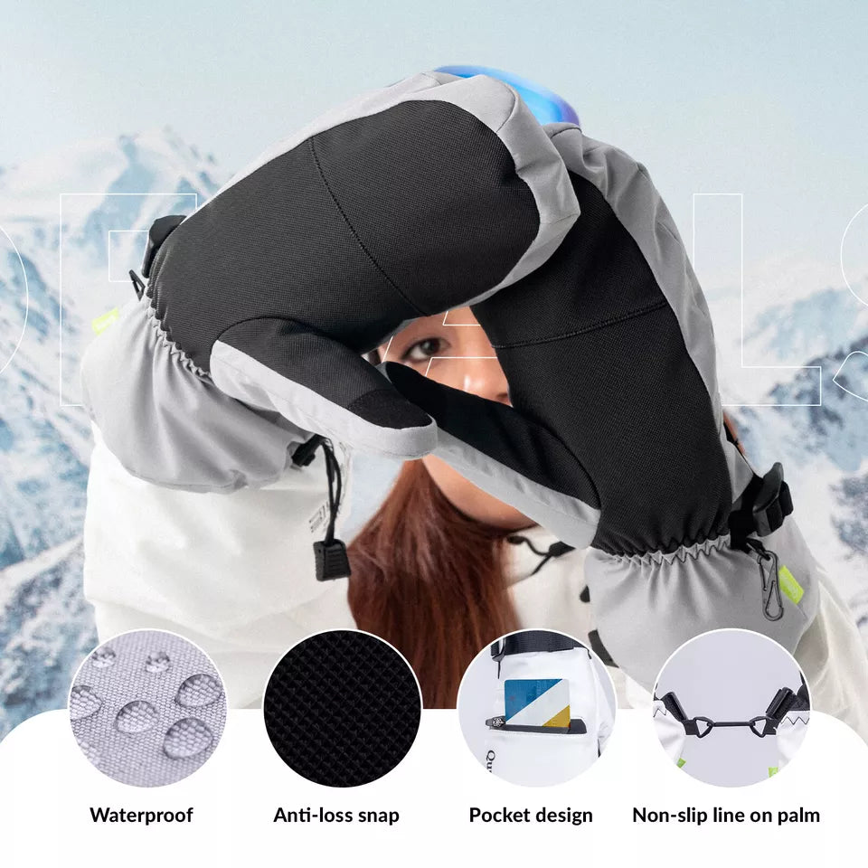 Mănuși de schi Qunature Warm Mănuși de snowboard impermeabile XS-XL Femei/Bărbați