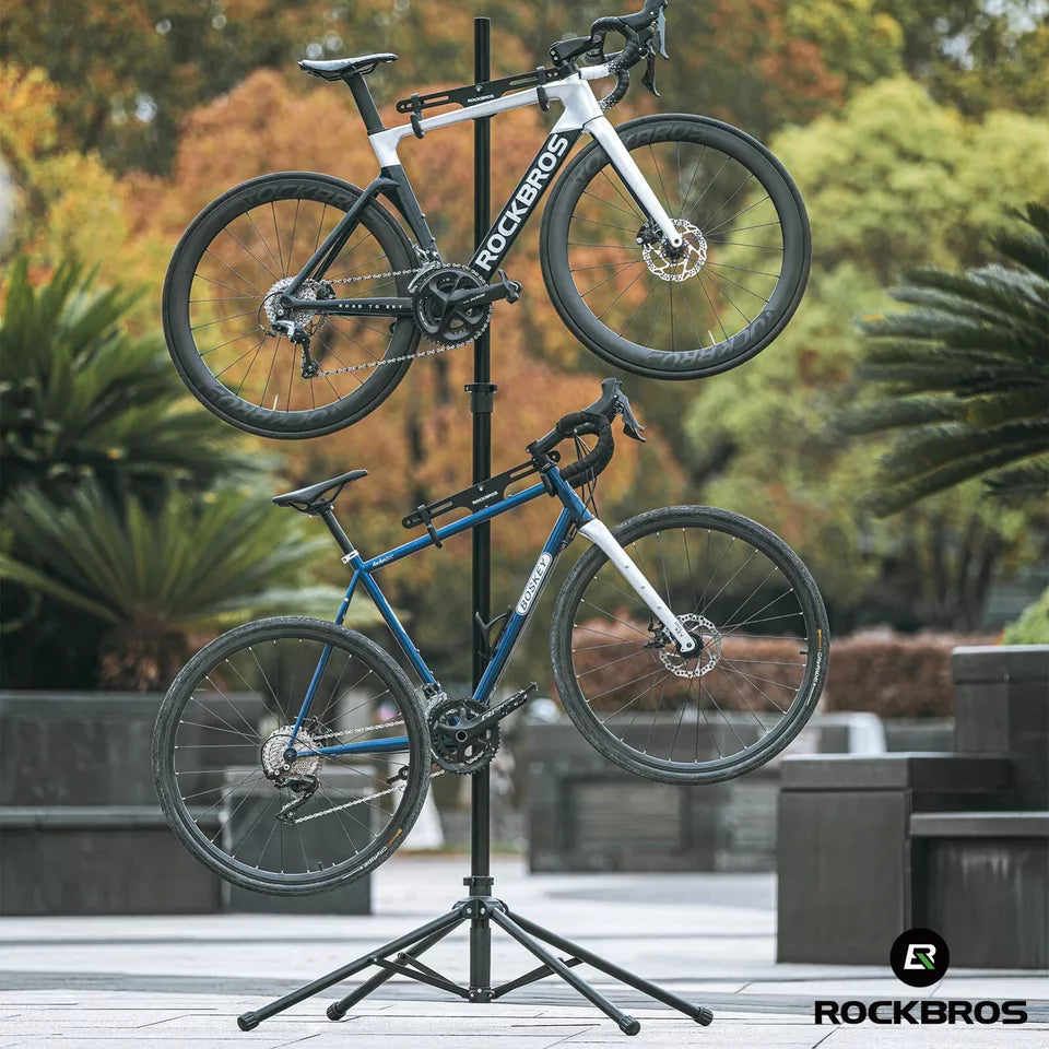 ROCKBROS Suport dublu de montare pentru biciclete Suport de reparare putere reglabil
