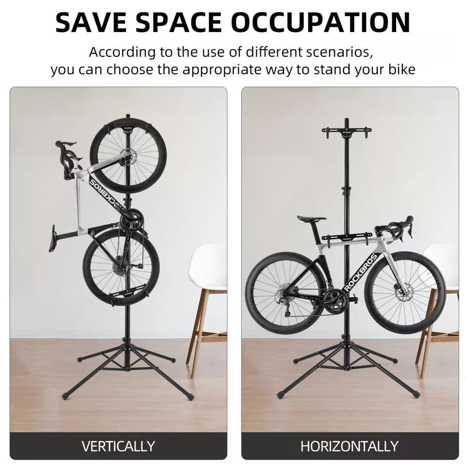 ROCKBROS Suport dublu de montare pentru biciclete Suport de reparare putere reglabil