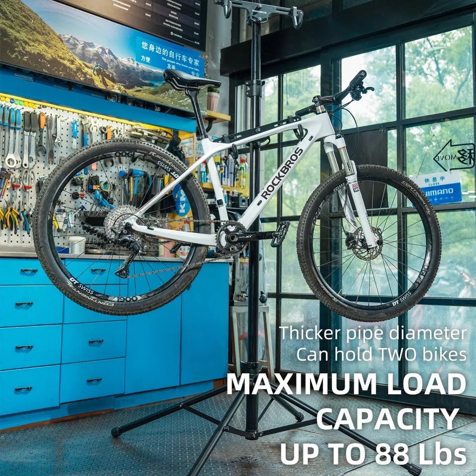 ROCKBROS Suport dublu de montare pentru biciclete Suport de reparare putere reglabil