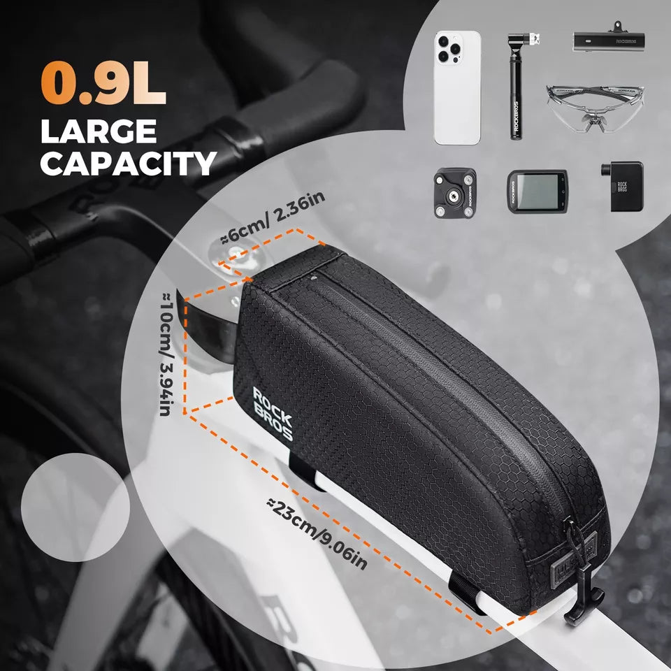 Geantă pentru bicicletă ROCKBROS Geantă pentru cadru impermeabilă Geantă triunghiulară detașabilă 0,9 L