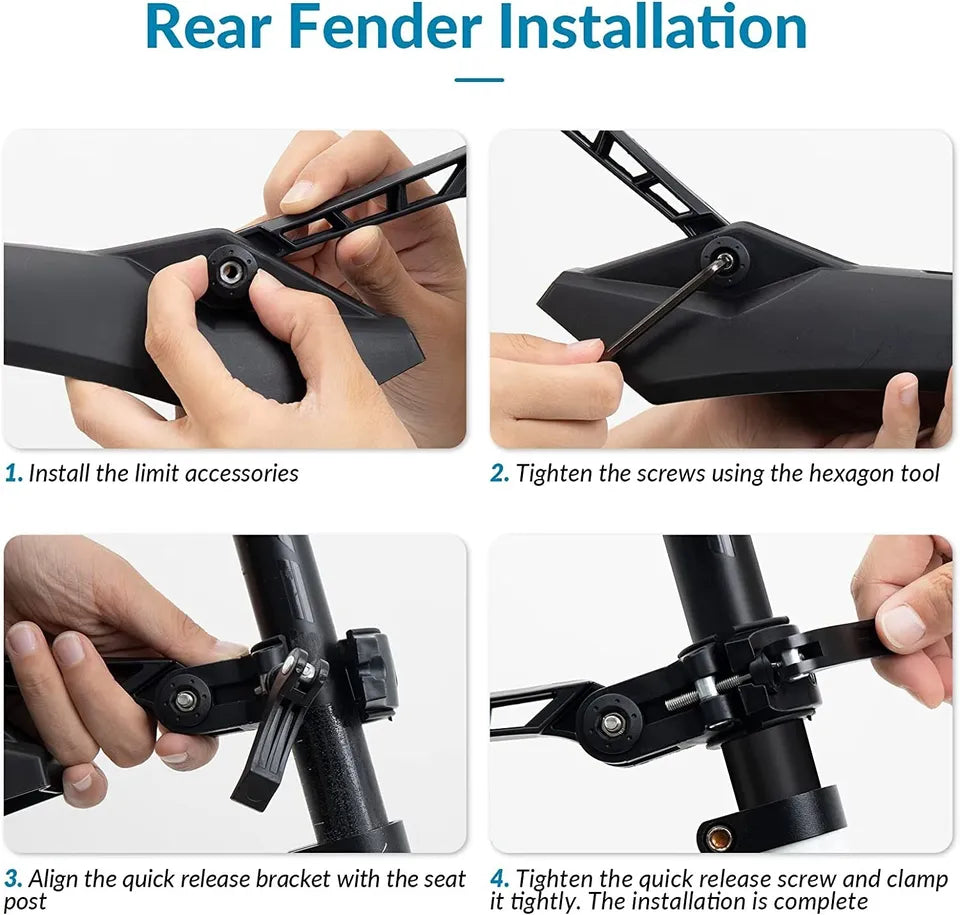 Set apărători de noroi pentru bicicletă ROCKBROS 24-29 inch apărător de noroi pentru bicicletă cu eliberare rapidă MTB