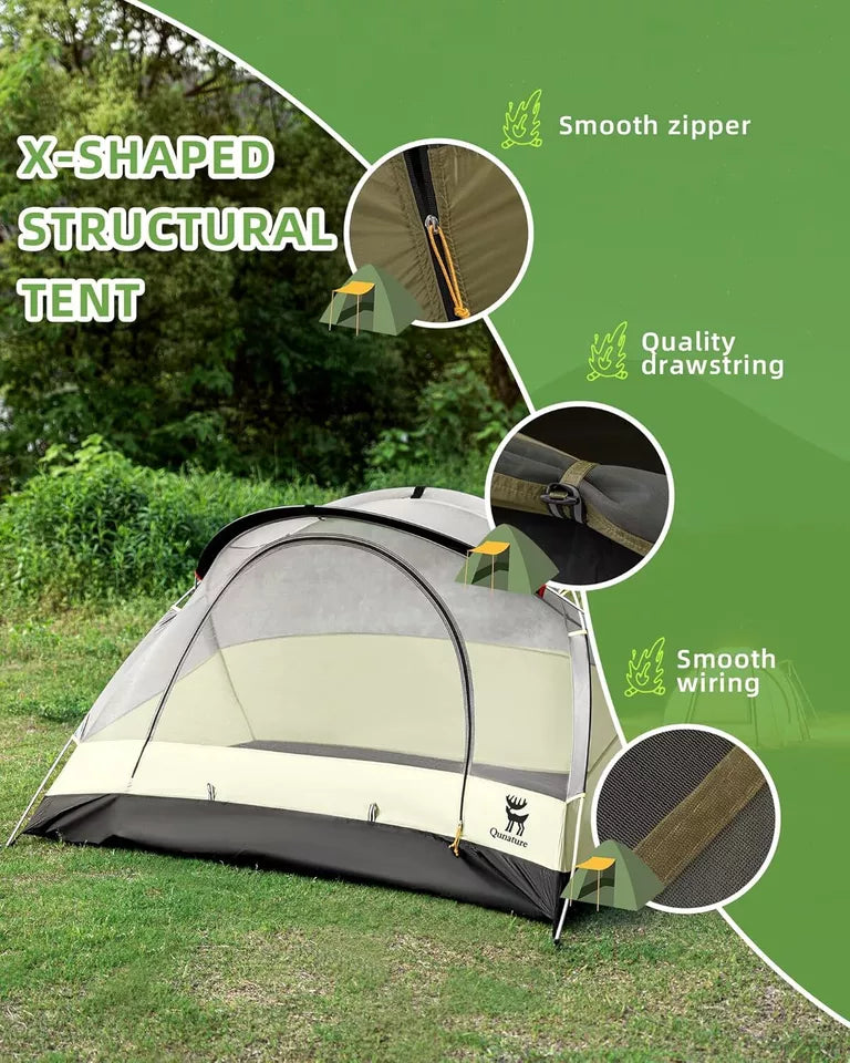 Cort de camping Qunature pentru 2 persoane Cort rucsac Cort impermeabil cu structura X