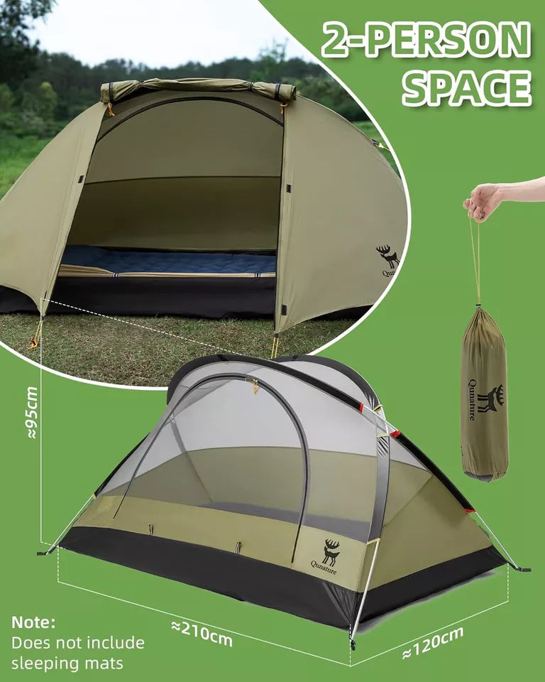 Cort de camping Qunature pentru 2 persoane Cort rucsac Cort impermeabil cu structura X