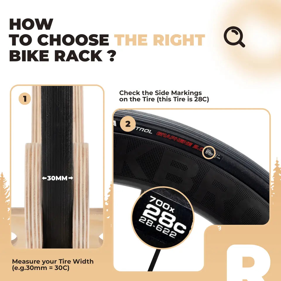 Suport de biciclete ROCKBROS Suport central din lemn 30mm pentru biciclete 23C-30C 700C