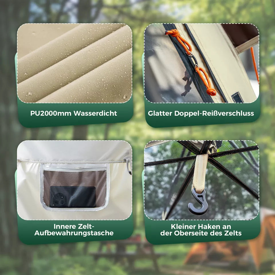 Cort de camping Qunature Cort Pop-Up pentru 2-4 persoane Cort cupolă Cort de camping rezistent la apă