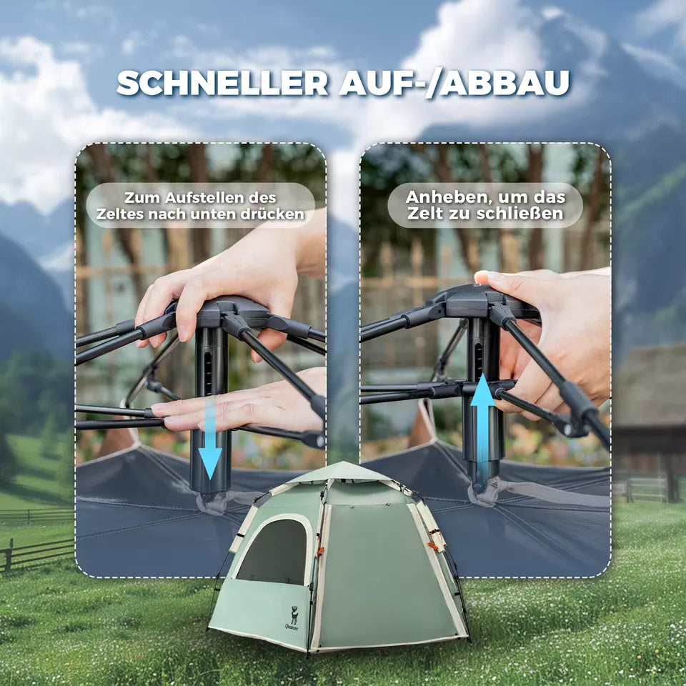 Cort de camping Qunature Cort Pop-Up pentru 2-4 persoane Cort cupolă Cort de camping rezistent la apă