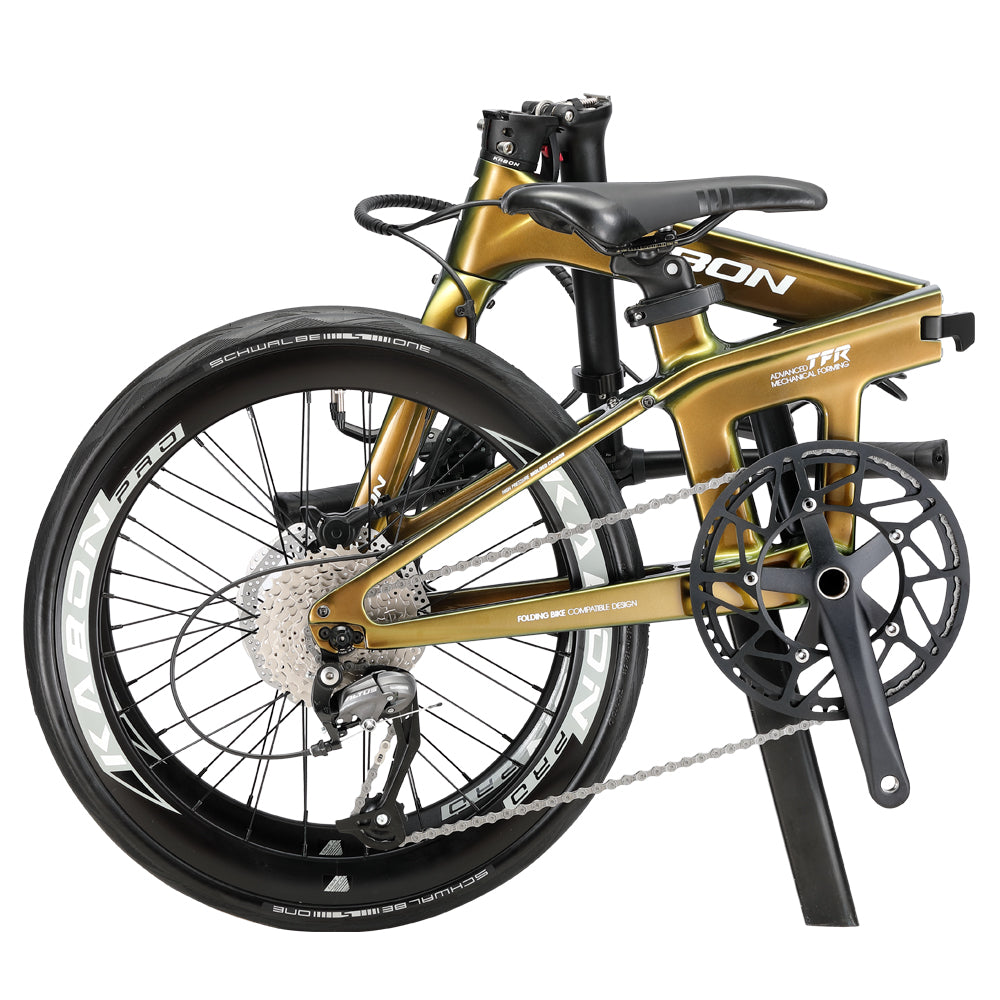 KABON Bicicletă pliantă de oraș fibră de carbon cu transmisie Shimano Altus 9S 20 inch