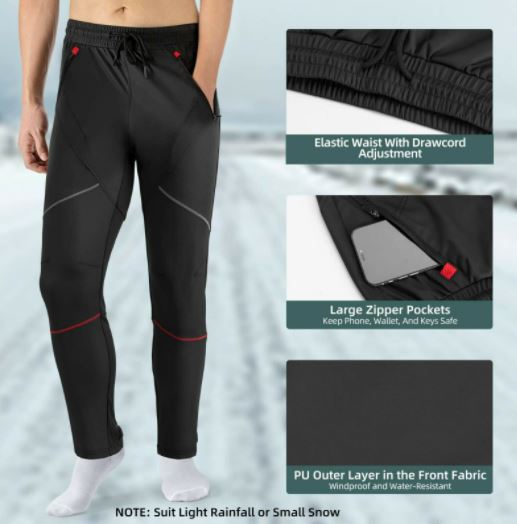 ROCKBROS pantaloni de iarnă pentru ciclism termici de munte pantaloni de ciclism rezistenți la vânt lungi M-4XL