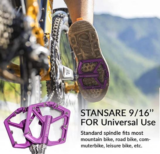 ROCKBROS Pedale de bicicletă de drum Pedale de platformă din aluminiu ultrauşoare anti-alunecare 9/16 inci