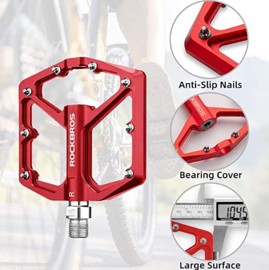 ROCKBROS Pedale de bicicletă de drum Pedale de platformă din aluminiu ultrauşoare anti-alunecare 9/16 inci