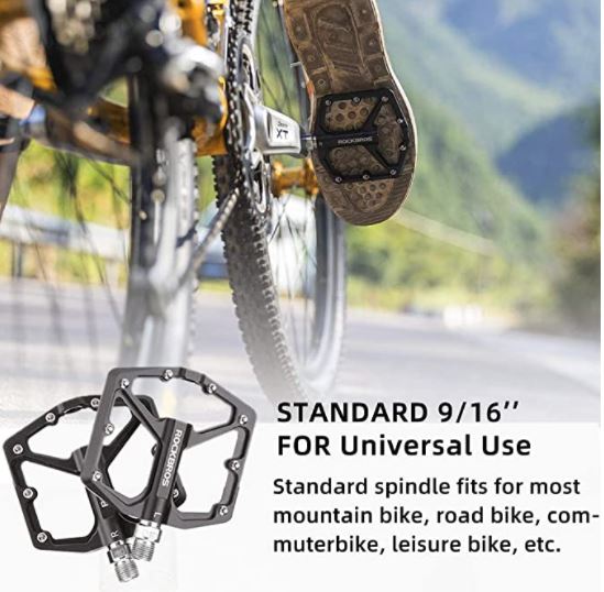 ROCKBROS Pedale de bicicletă de drum Pedale de platformă din aluminiu ultrauşoare anti-alunecare 9/16 inci