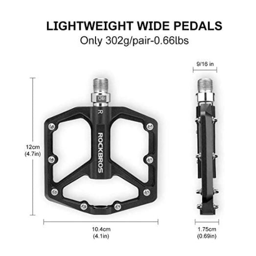 ROCKBROS Pedale de bicicletă de drum Pedale de platformă din aluminiu ultrauşoare anti-alunecare 9/16 inci