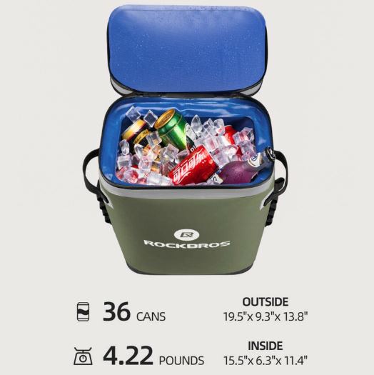 ROCKBROS 20L Geantă frigorifică rezistentă la apă de camping geantă de picnic pentru frigider