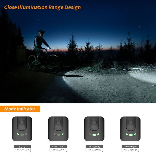 Set de lumini pentru biciclete ROCKBROS 200M iluminare StVZO lampa spate LED IPX5 pentru biciclete