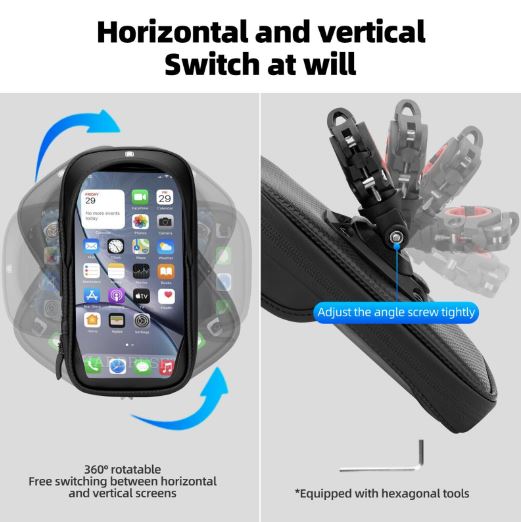 ROCKBROS geantă pentru ghidon de bicicletă Suport pentru telefon mobil de 6,2"