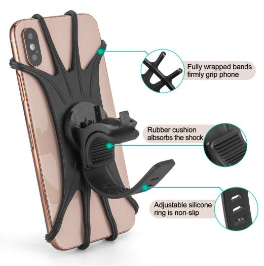 ROCKBROS Suport telefon mobil bicicleta rotativ 360° pentru smartphone 4.0-6.8"