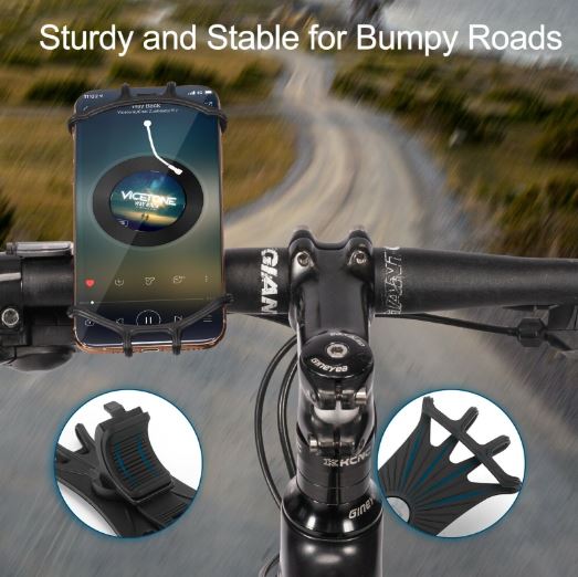 ROCKBROS Suport telefon mobil bicicleta rotativ 360° pentru smartphone 4.0-6.8"