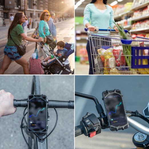 ROCKBROS Suport telefon mobil bicicleta rotativ 360° pentru smartphone 4.0-6.8"