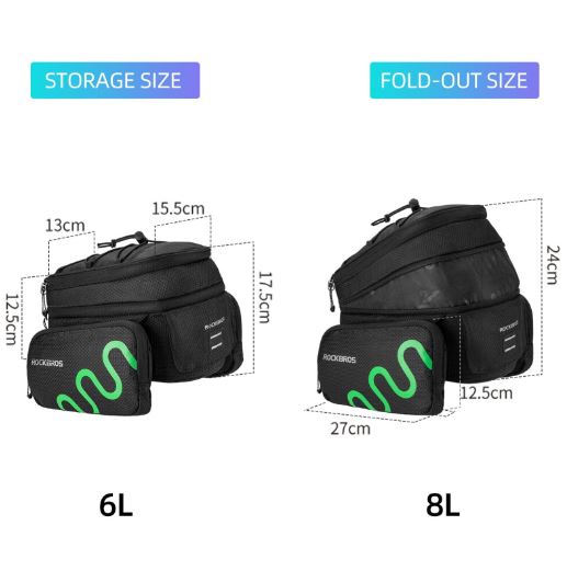 ROCKBROS geantă geantă şa bicicletă cu eliberare rapidă extensibilă 6/8L