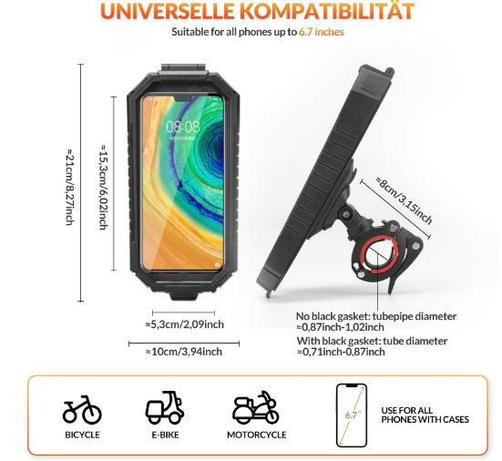 Suport ROCKBROS Suport telefon mobil bicicleta motocicleta universal 360° rezistent la apa