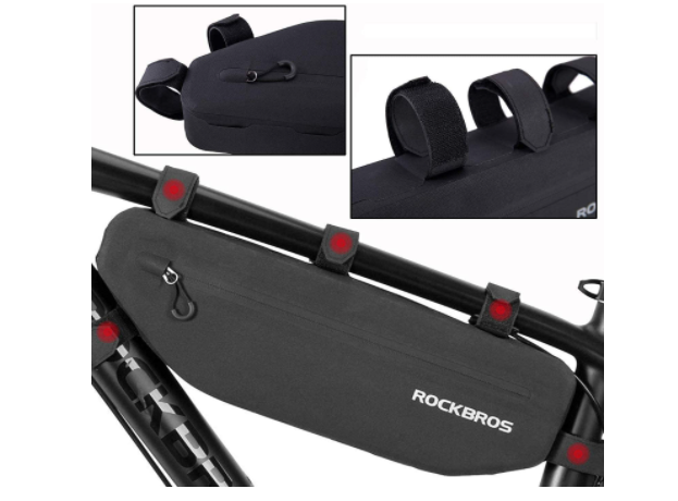 ROCKBROS AS-0433 geanta cadru biciclete geanta triunghi aprox.3L/4L neagra