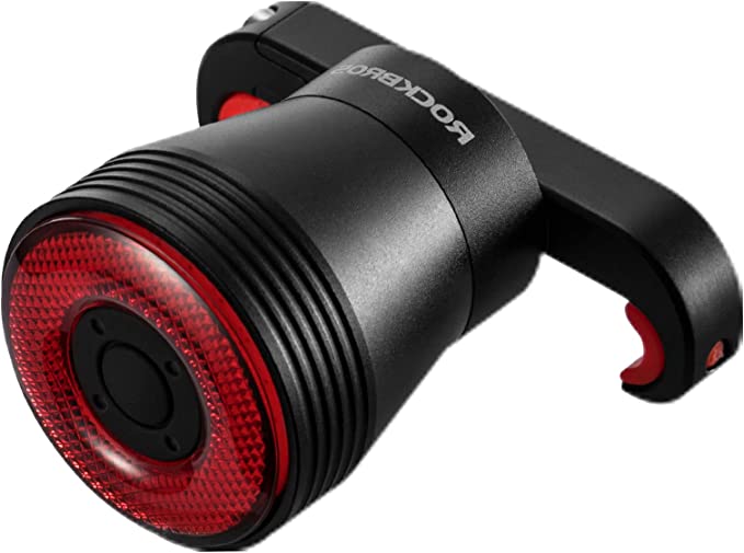 ROCKBROS Lumină spată inteligentă reîncărcabilă pentru bicicletă 60 lumeni 4 moduri IP65 rezistentă la apă cu pornire automată