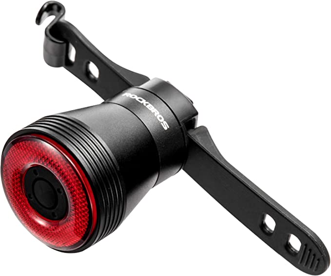 ROCKBROS Lumină spată inteligentă reîncărcabilă pentru bicicletă 60 lumeni 4 moduri IP65 rezistentă la apă cu pornire automată