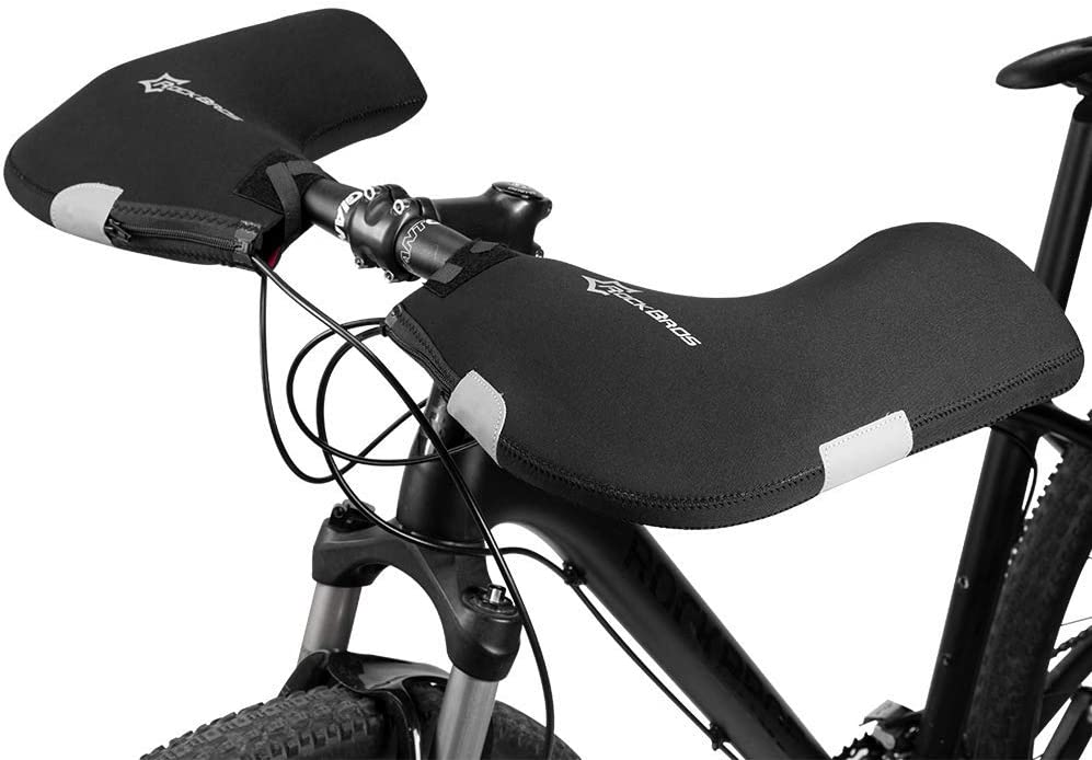 ROCKBROS D16-B manusi de ghidon de iarna, rezistente la vant, mansete de ghidon pentru biciclete captusite hidrofuge