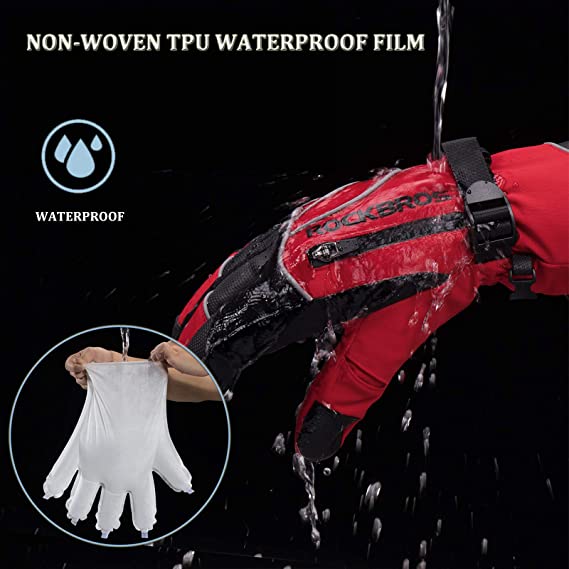 ROCKBROS manusi de iarna manusi de schi femei barbati calduroase rezistente la vant pentru ski snowboard -20 grade