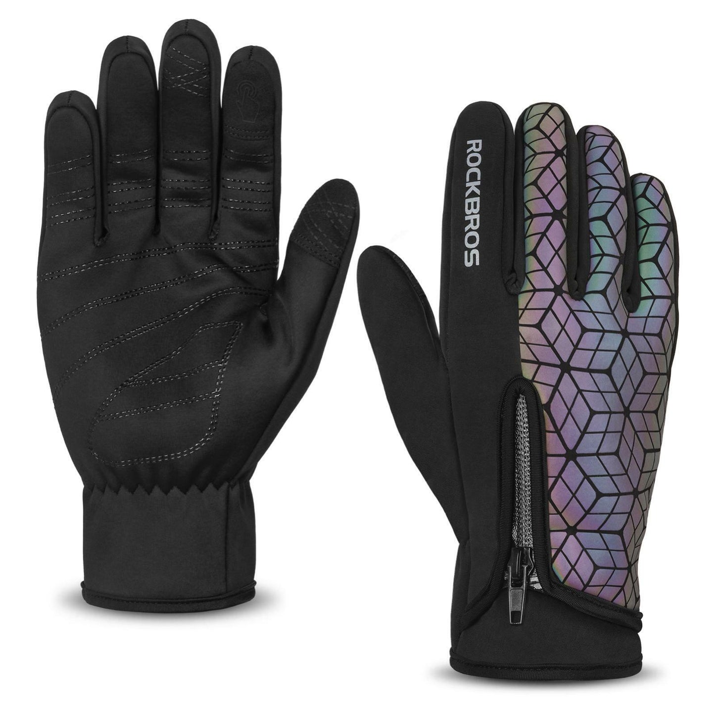 ROCKBROS S077-8 Mănuși Motocicletă Bicicletă Ecran tactil Rezistent împotriva vântului Cald Schi Sport MTB