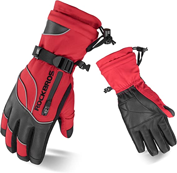 ROCKBROS manusi de iarna manusi de schi femei barbati calduroase rezistente la vant pentru ski snowboard -20 grade