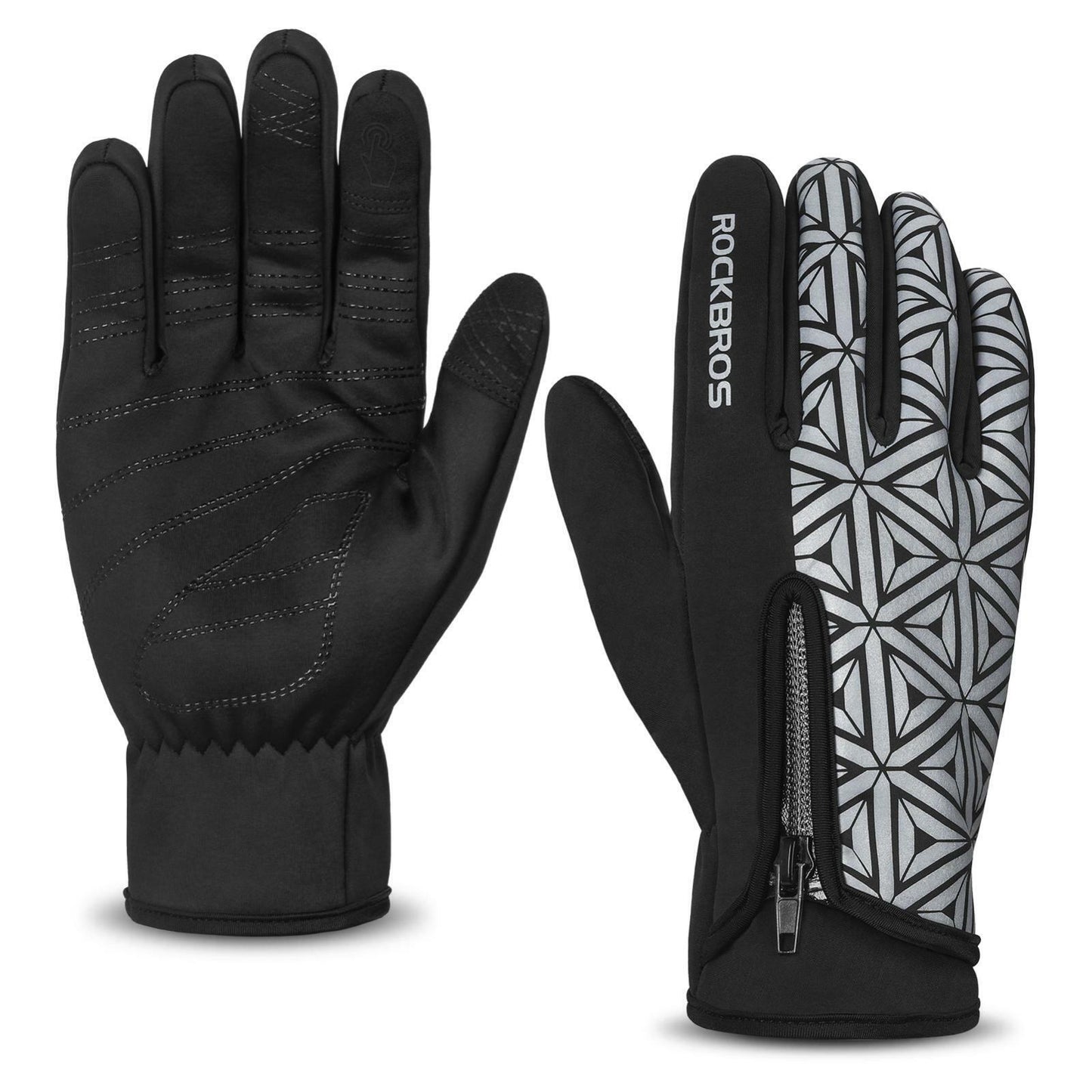 ROCKBROS S077-8 Mănuși Motocicletă Bicicletă Ecran tactil Rezistent împotriva vântului Cald Schi Sport MTB