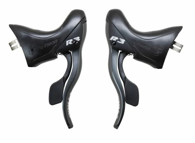 LTWOO Maneta de schimbare a vitezelor dreapta cu maneta de frână din aluminiu pentru 2*8 viteze cu cablu din oțel inoxidabil de 2050 mm