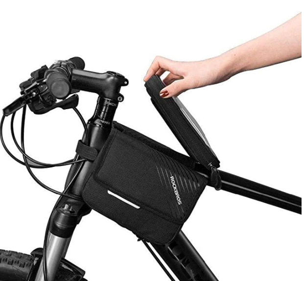 Geantă pentru cadru de bicicletă ROCKBROS 030-60BK cu buzunar pentru telefonul mobil de până la 6,0 inci