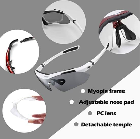 Ochelari de sport ROCKBROS 10001 polarizați cu 5 lentile interschimbabile Ochelari de ciclism