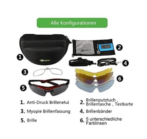Ochelari de sport ROCKBROS 10001 polarizați cu 5 lentile interschimbabile Ochelari de ciclism