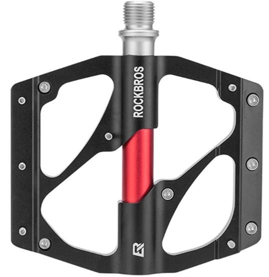 ROCKBROS 2020-12B Pedale de biciclete MTB Aluminiu 9/16 inch Negru/Roșu