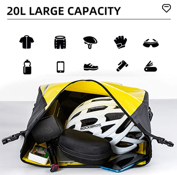 ROCKBROS AS-001-3Y Genți pentru portbagaj Geanta Valoara 20L Galben/Negru Aur