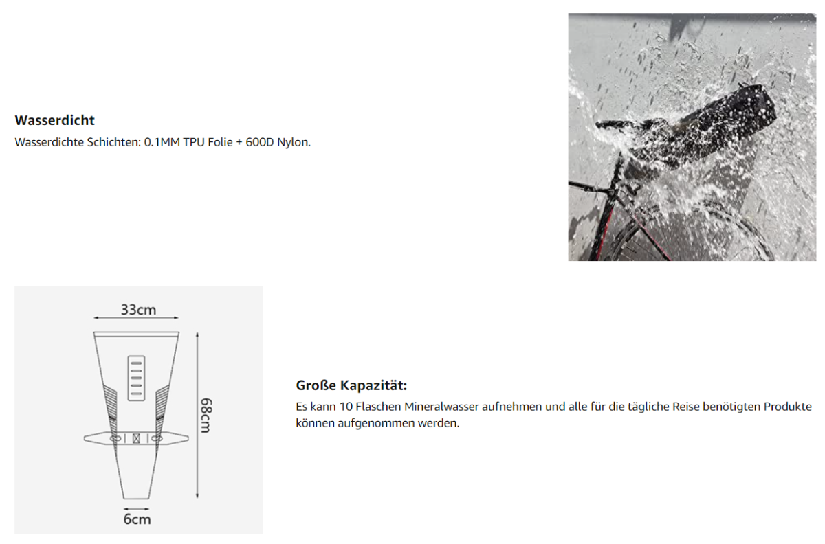 Geantă de șa pentru bicicletă ROCKBROS AS-013, 100% impermeabilă, geantă pentru scaun 10L